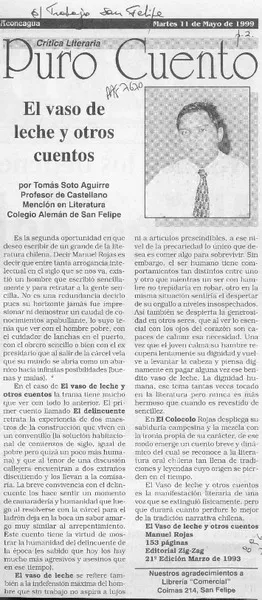 El vaso de leche y otros cuentos  [artículo] Tomás Soto Aguirre.