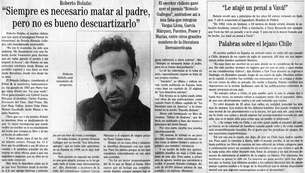 "Siempre es necesario matar al padre, pero no es bueno descuartizarlo"  [artículo].