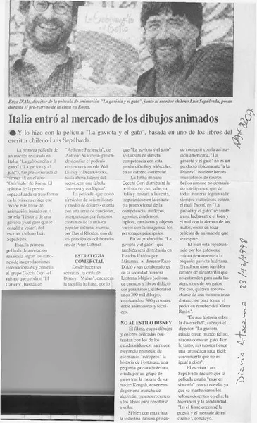 Italia entró al mercardo de los dibujos animados  [artículo].