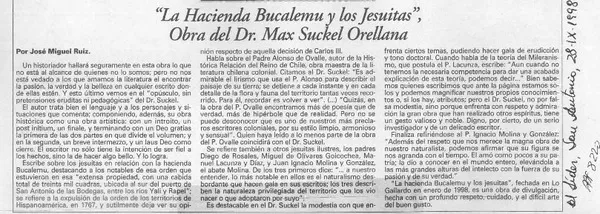 "La Hacienda Bucalemu y los jesuitas"  [artículo] José Miguel Ruiz.