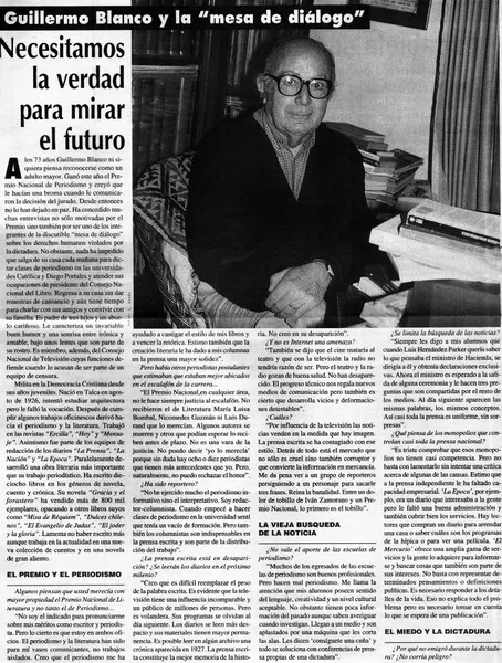 Necesitamos la verdad para mirar el futuro  [artículo] Luis Alberto Mansilla.