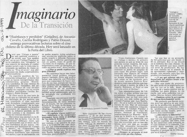 Imaginario de la transición  [artículo] Yenny Cáceres.