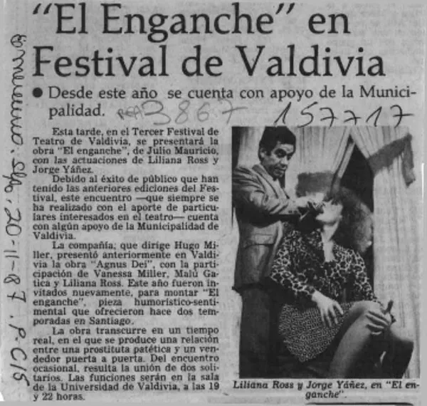 "El Enganche" en festival de Valdivia  [artículo].