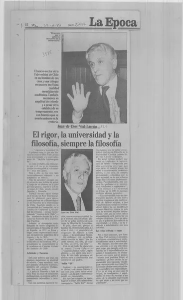 El rigor, la Universidad y la filosofía, siempre la filosofía  [artículo] Verónica Waissbluth.