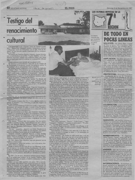 Testigo del renacimiento cultural  [artículo] Iván Gajardo.