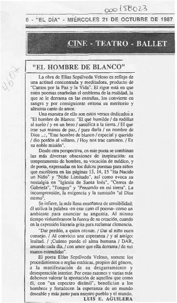 "El hombre de blanco"  [artículo] Luis E. Aguilera.