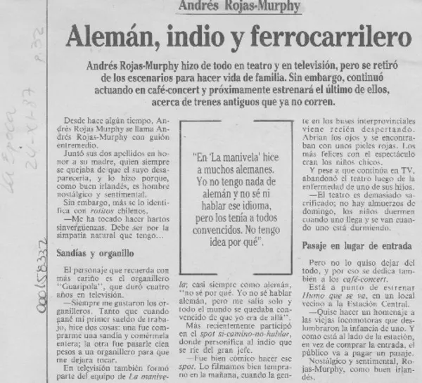 Alemán, indio y ferrocarrilero  [artículo].