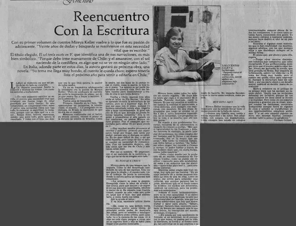 Reencuentro con la escritura  [artículo] Carmen Ortúzar.