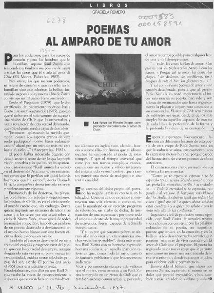 Poemas al amparo de tu amor  [artículo] Graciela Romero.