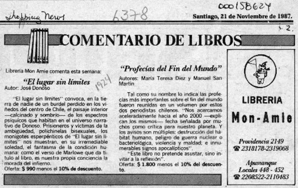 Comentario de libros  [artículo].