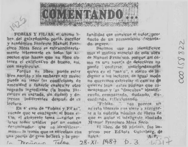 Comentando --  [artículo] A. P.