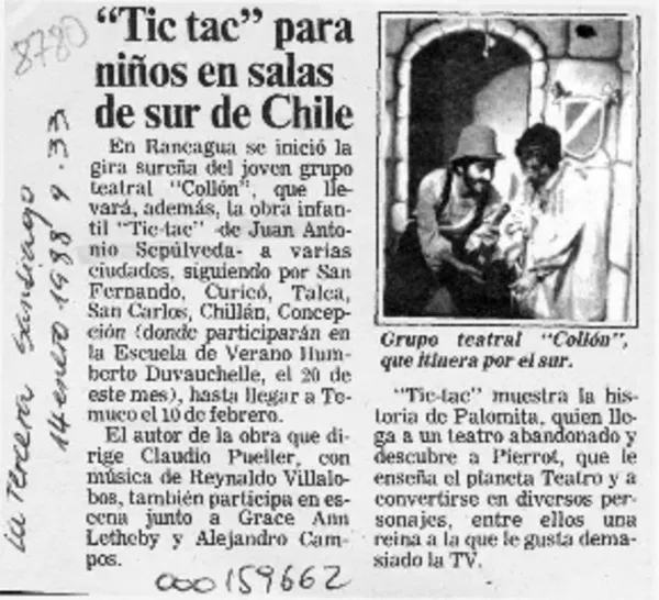 "Tic-tac" para niños en salas de sur de Chile  [artículo].