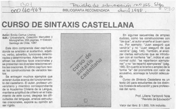 Gramática sin ceño adusto  [artículo] Horacio Hernández Anderson.