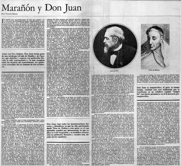 Marañón y Don Juan  [artículo] Vintila Horia.
