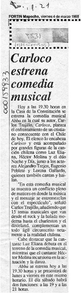 Carloco estrena comedia musical  [artículo].