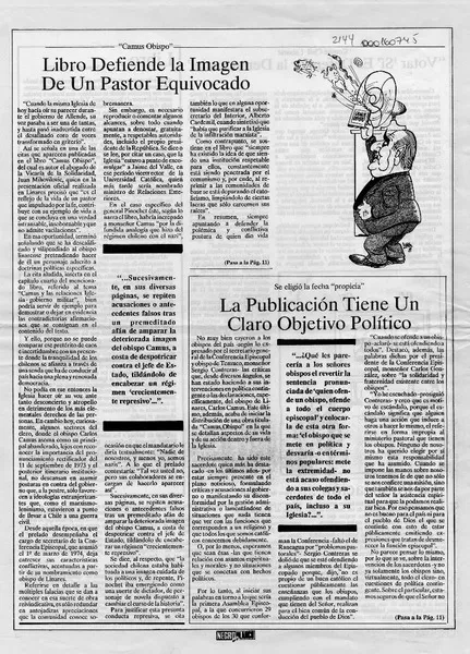 Libro defiende la imagen de un pastor equivocado  [artículo].