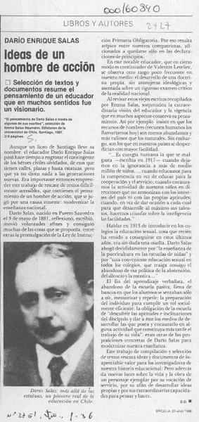 Ideas de un hombre de acción  [artículo] D. O.