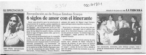 6 siglos de amor con el itinerante  [artículo].