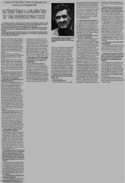 No tengo temor a la palabra tabú de "Una Universidad para todos"  [artículo].