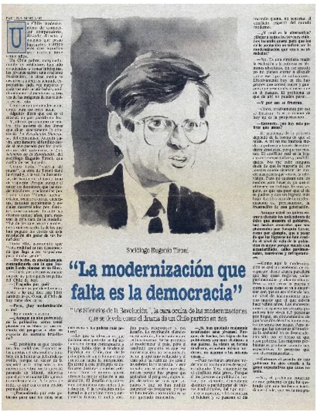 "La modernización que falta es la democracia"  [artículo] Paulina Modiano.