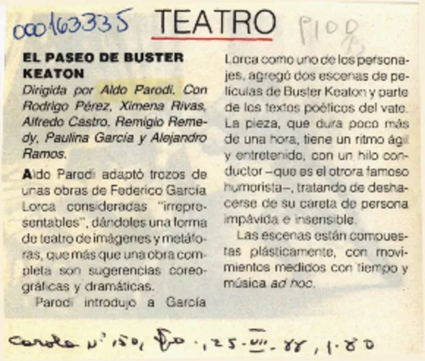 El Paseo de Buster Keaton  [artículo].
