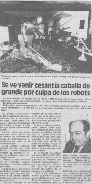 Se ve venir cesantía caballa de grande por culpa de los robots  [artículo].