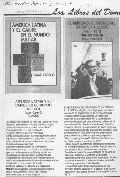 Los Libros del domingo  [artículo].