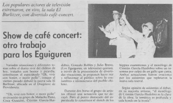 Show de café concert, otro trabajo para los Eguiguren  [artículo].