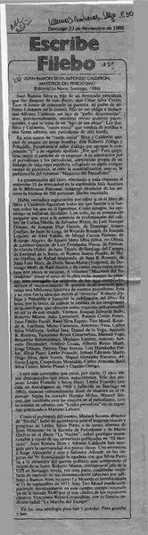 Juan Ramón Silva - Alfonso Calderón, "Maestros del periodismo"  [artículo] Filebo.