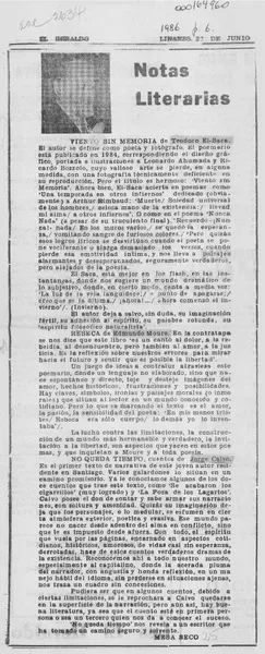 Notas literarias  [artículo] Mesa Seco.