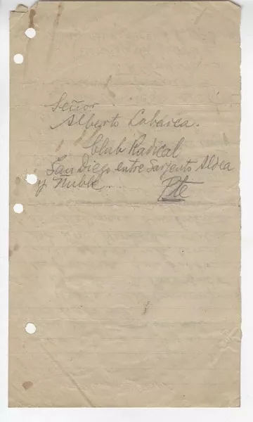 [Carta] 1920 ago. 27, Santiago, Chile [a] Alberto Labarca  [manuscrito] José Domingo Gómez Rojas.