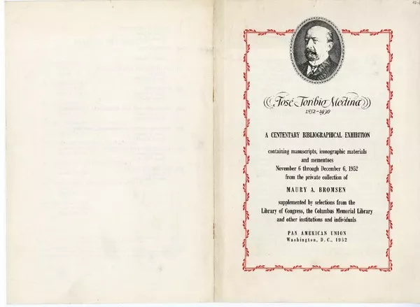 A cententary bibliographical exhibition  [manuscrito] José Toribio Medina.