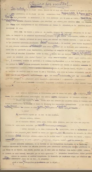 ¡Quiero ser escritor!  [manuscrito] Fernando Santiván.
