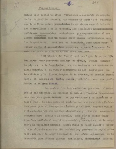 Ferias libres  [manuscrito] Fernando Santiván.