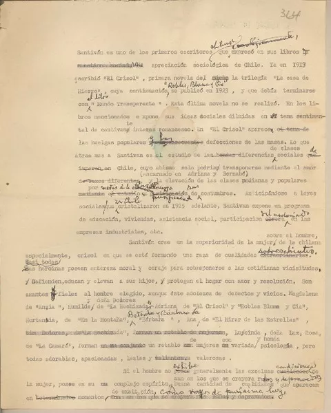 [Santiván es uno de los primeros escritores...]  [manuscrito]
