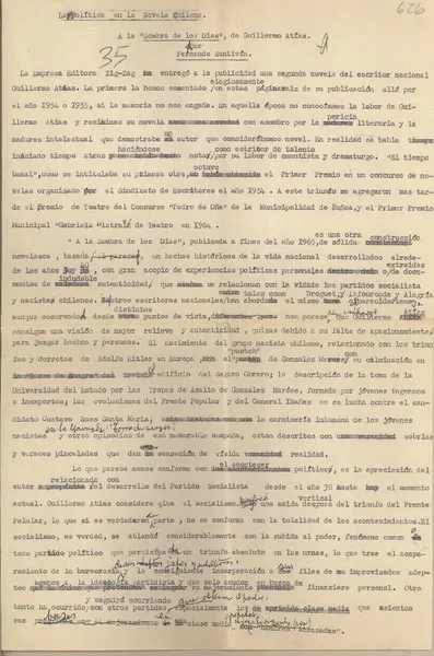 A la sombra de los días  [manuscrito] Fernando Santiván.