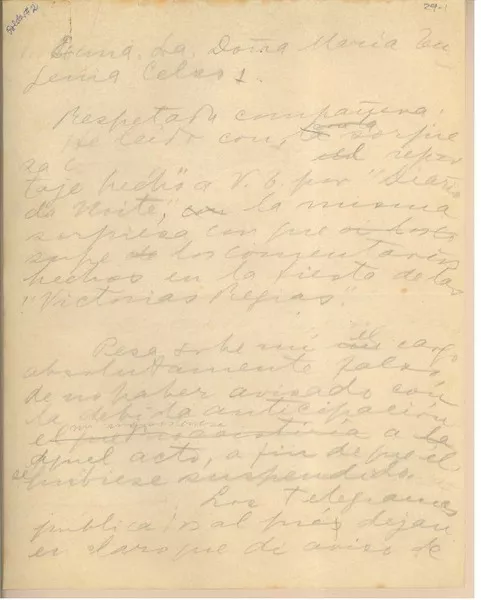 [Carta] [1944?] ago., [Brasil?] [a] María Eugenia Celso  [manuscrito] [Gabriela Mistral].