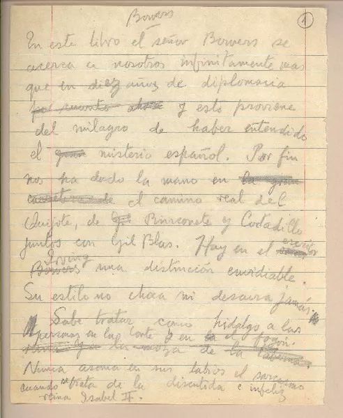 Bowers  [manuscrito] Joaquín Edwards Bello.
