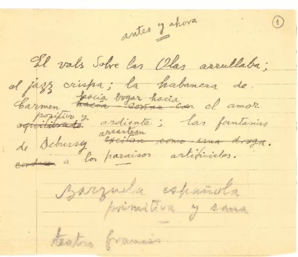 Antes y ahora  [manuscrito] Joaquín Edwards Bello.
