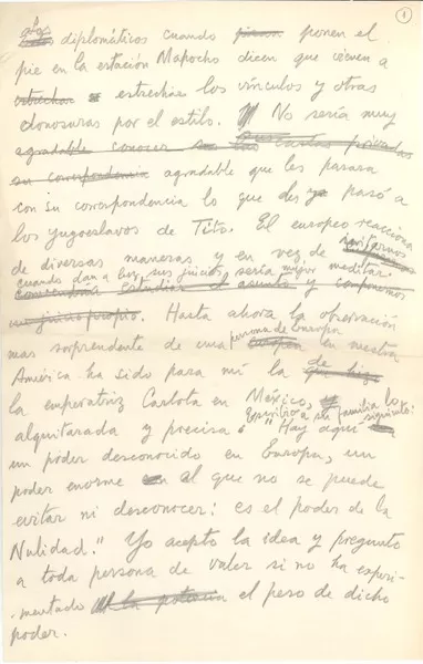 [Los diplomáticos...]  [manuscrito] Joaquín Edwards Bello.