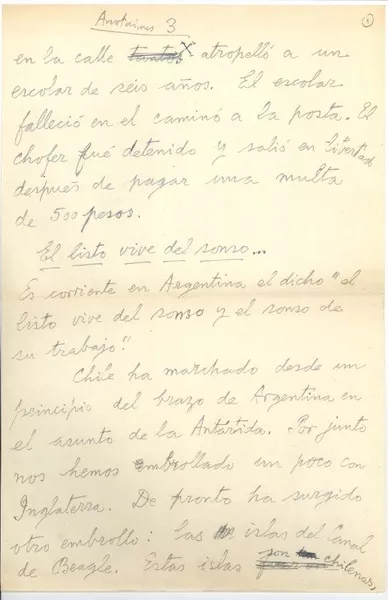 Anotaciones  [manuscrito] Joaquín Edwards Bello.