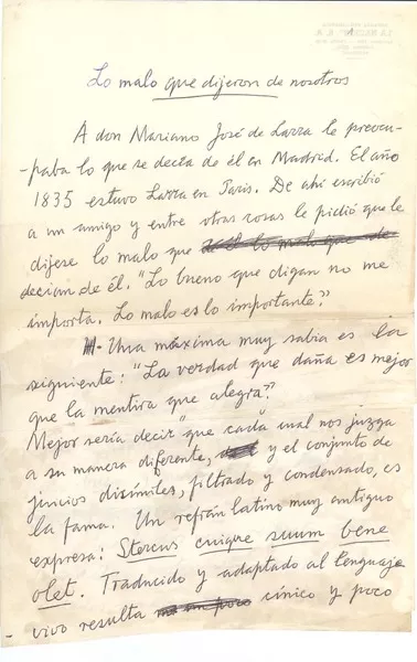 [Crónicas]  [manuscrito] Joaquín Edwards Bello.