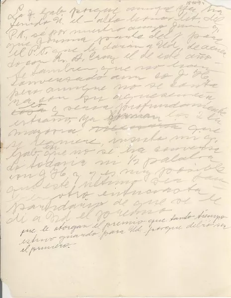 [Carta] 1951, Santiago, Chile [a] Gabriela Mistral  [manuscrito] Sixtina Araya