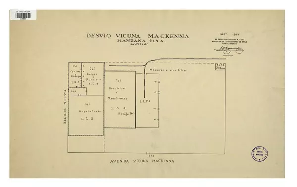 Desvío Vicuña Mackenna manzana 414A [material cartográfico] : Asociación de Aseguradores de Chile, Comité Incendio.