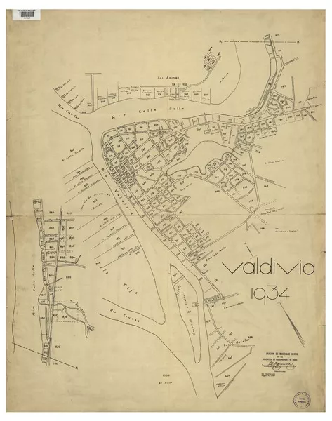 Valdivia eración de manzanas oficial[material cartográfico] : de la Asociación Aseguradores de Chile.