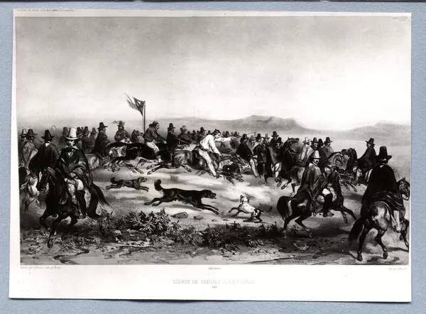[Carrera de caballos a la chilena]  [fotografía].