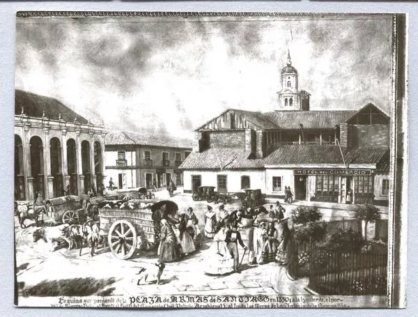 [Plaza de Armas de Santiago en 1850]  [fotografía].