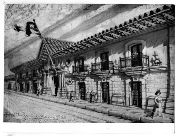 [Edificio de la esquina de la calle Merced con Estado, Santiago 1925]  [fotografía].