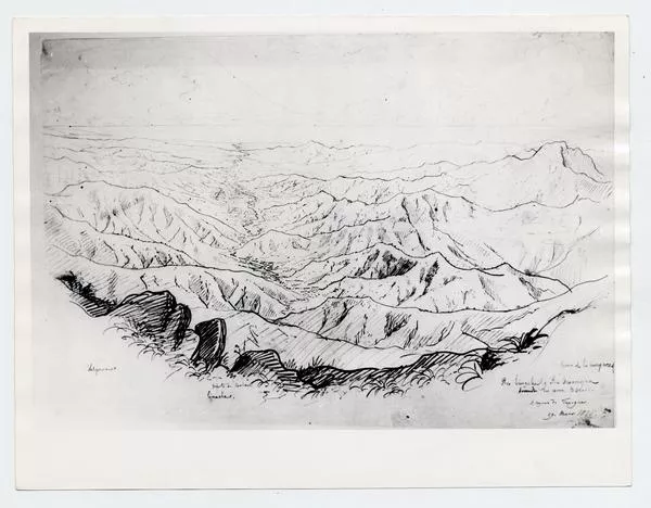 [Dibujo del Cerro La Campana, Río Aconcagua]  [fotografía].