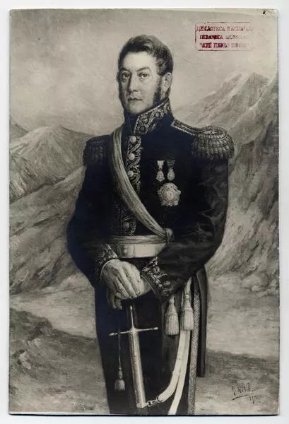 [General José de San Martín, retrato de cuerpo entero parado, con uniforme]  [fotografía].